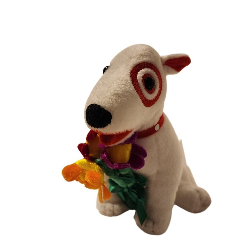 Target Bullseye plush dog flower dog 2009 toy collectible